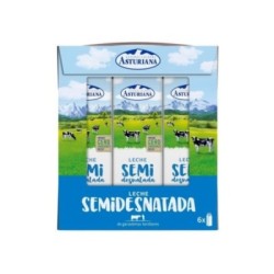 Central Lechera Asturiana Leche Semidesnatada, 6 x 0.5L