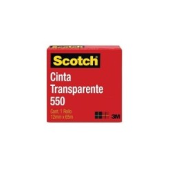 Scotch 550 Cinta adhesiva, 12mm x 33m, transparente Pack de 12 rollos