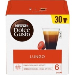 Dolce Gusto NESCAFÉ Lungo, Intensidad 6, Pack 3 x 30 - Total: 90 Cápsulas