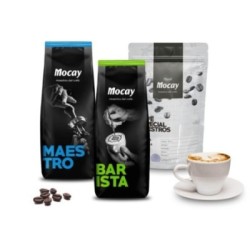 Mocay caffè - Etiqueta Roja PROFESSIONAL - café en grano Natural Descafeinado -1 kg