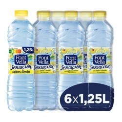 Font Vella Agua SENSACION SABOR LIMA LIMON 1.25L BOTELLA PET - PACK6