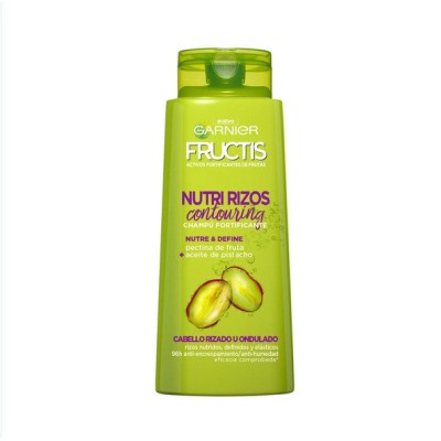Champú fortificante sin parabenos, para cabello rizado u ondulado FRUCTIS Nutri rizos 690 ml.